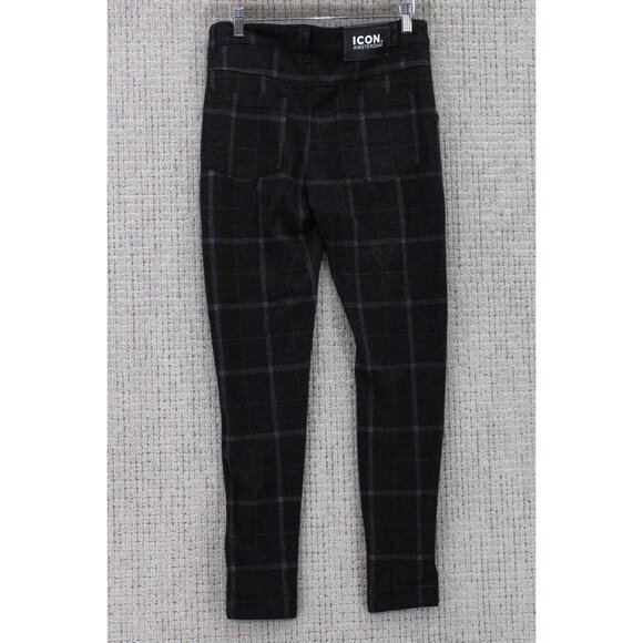 ICON Amsterdam Pants Mens Size 32 Dark Gray Plaid Stretch Skinny Fit Comfort - Picture 6 of 13